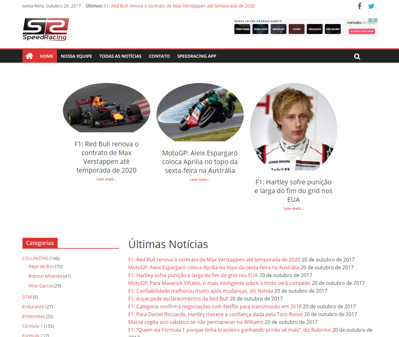 Informações: SpeedRacing atualiza seu sistema de notÁ­cias