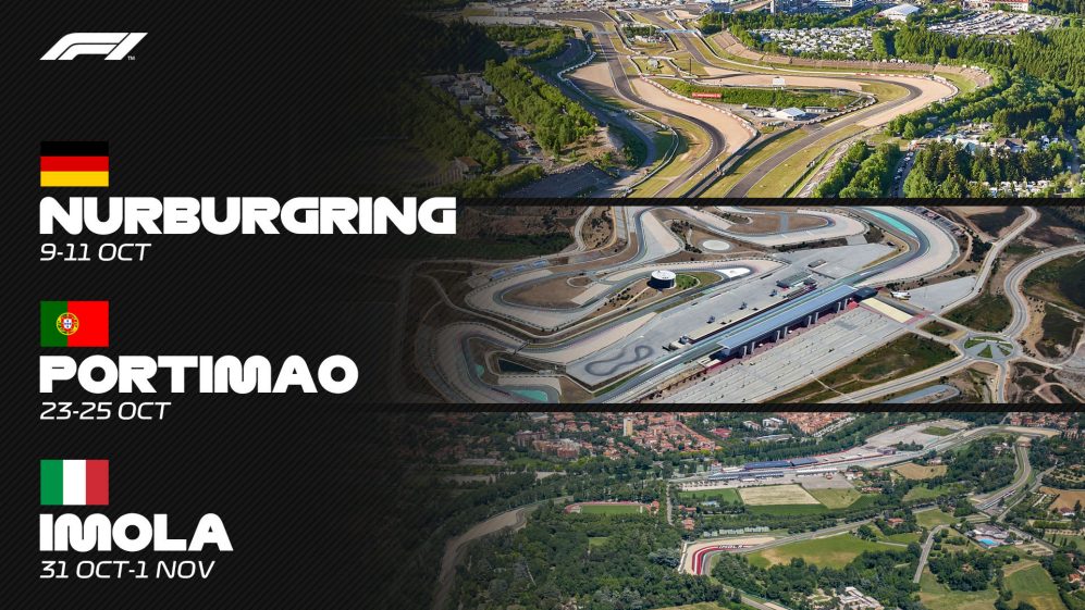 F1: Portimão, Nurburgring e Imola entram no calendário 2020