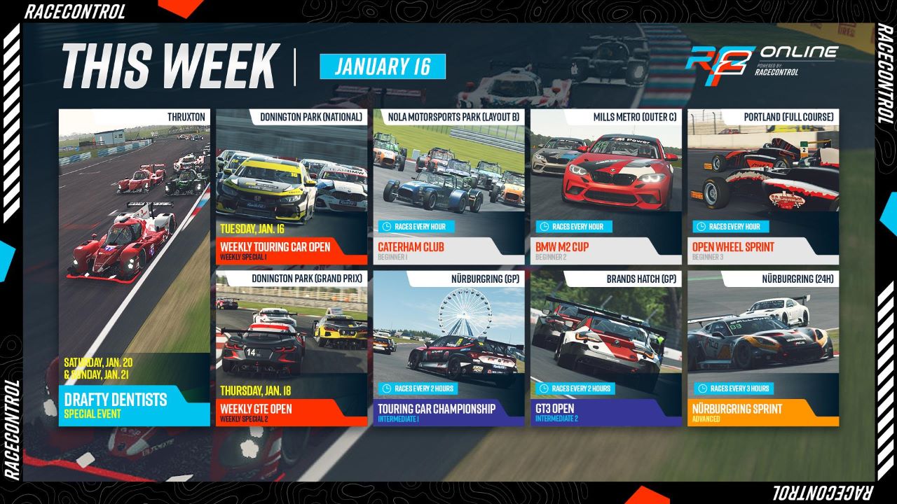 Jogos: rFactor 2 – Agenda da Semana 16/01/2024 – 22/01/2024