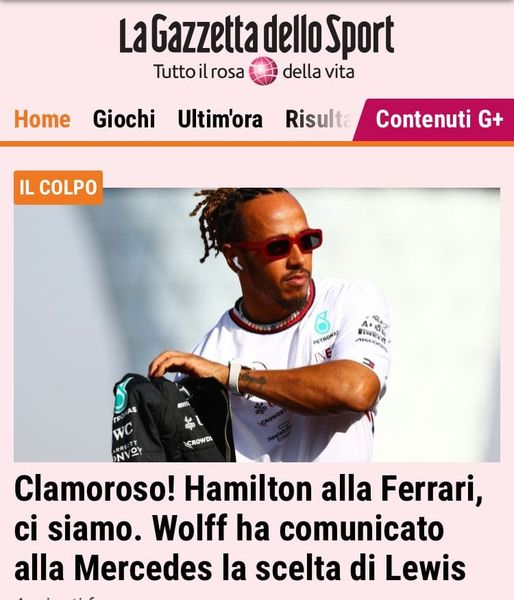 Fórmula-1: Jornal italiano confirma Lewis Hamilton na Ferrari em 2025