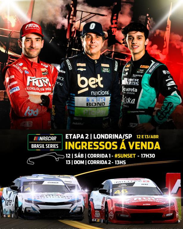 NASCAR Brasil retorna para a segunda etapa da temporada em Londrina com corrida ao pôr do sol