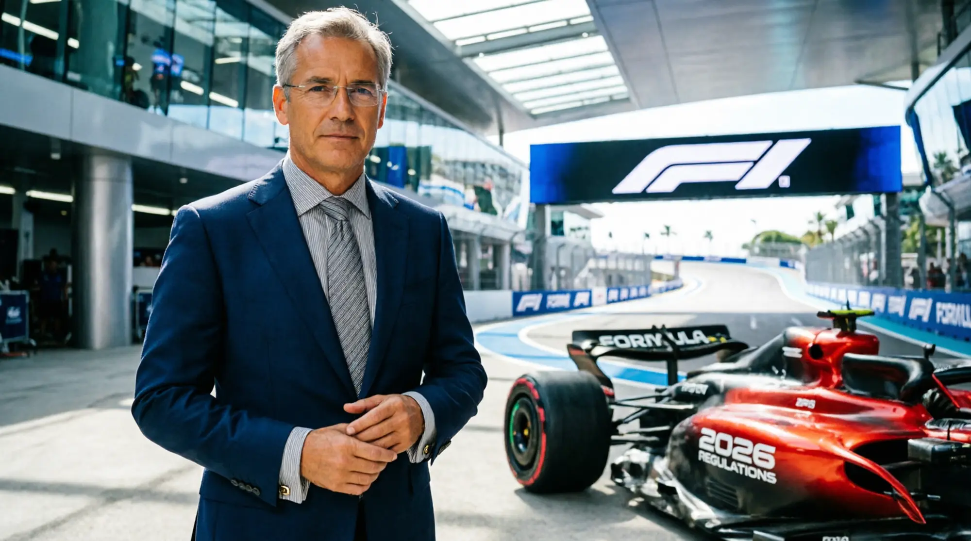 Stefano Domenicali, CEO da Fórmula 1, anuncia ajustes nos regulamentos técnicos de 2026 antes do GP de Miami