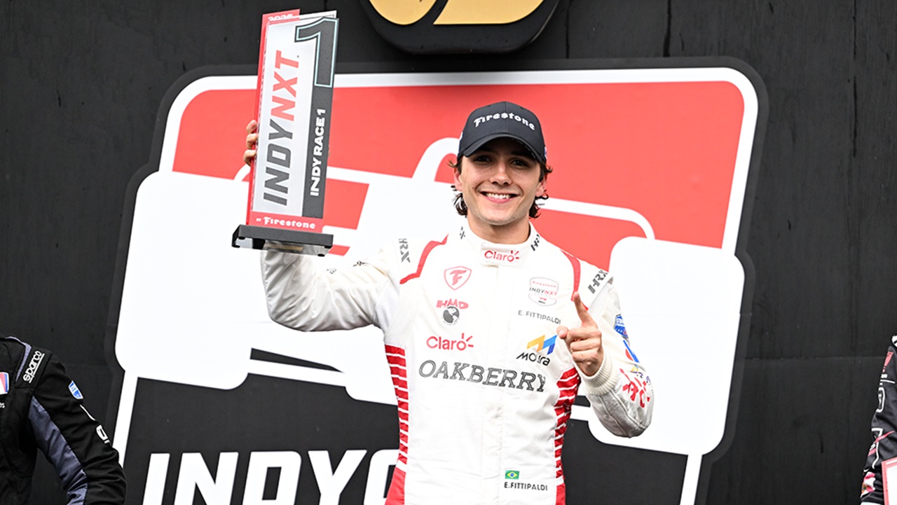 Indy Nxt 2026 Enzo Fittipaldi Vence Corrida Chuva Indianapolis