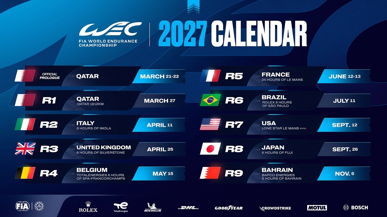 FIA WEC 2027: Calendário tem 9 etapas e volta a Silverstone após 8 anos