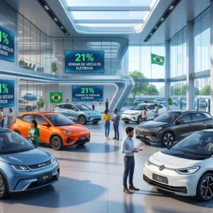 Carros elétricos representam 21% das vendas no Brasil em julho de 2026; BYD ultrapassa Chevrolet e Geely bate recorde